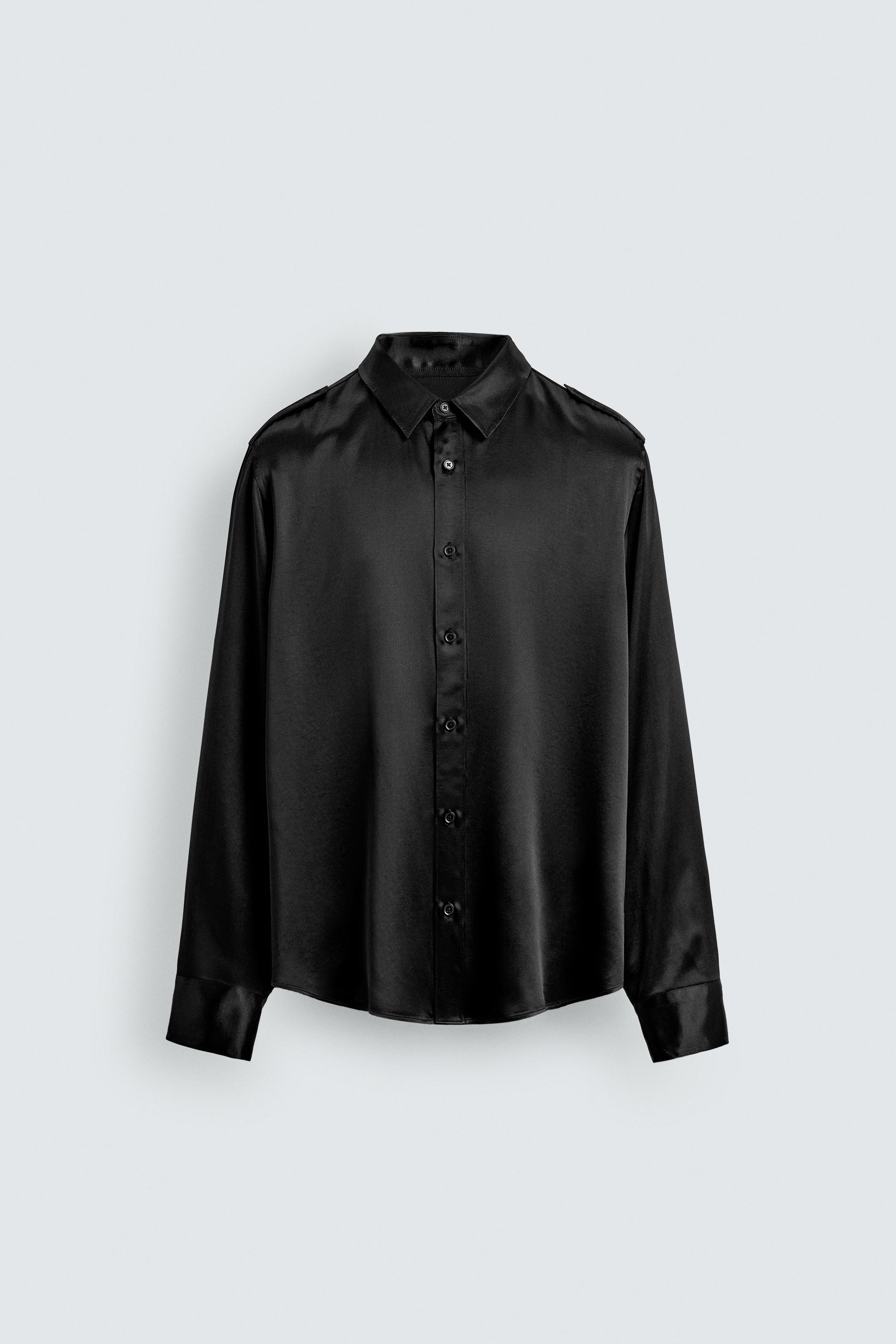 RELAXED FIT SATIN EFFECT SHIRT